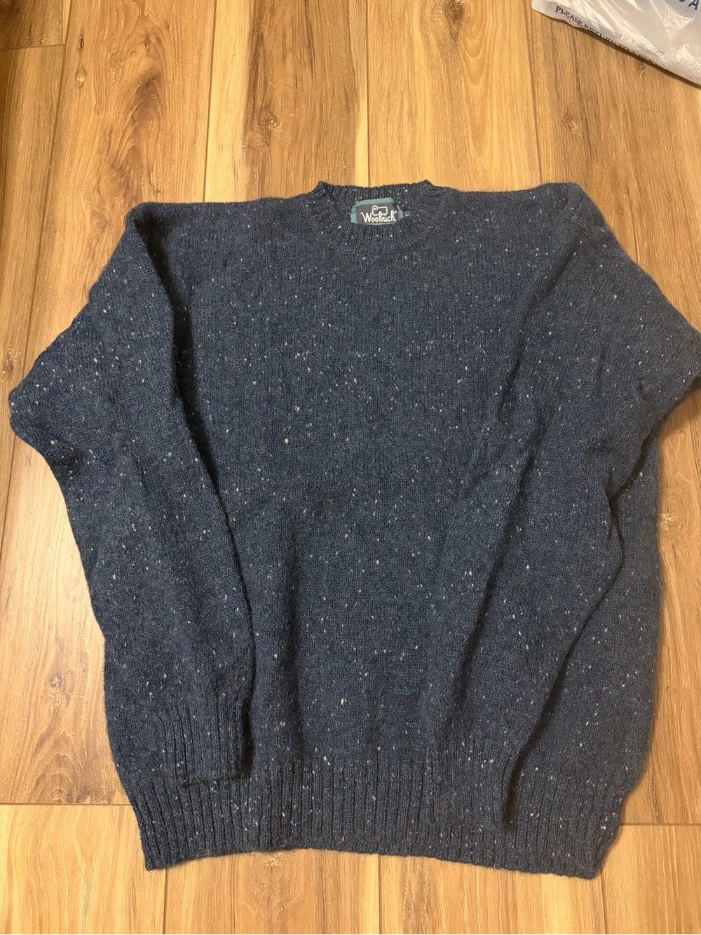 Woolrich Navy Speckled Crewneck Sweater